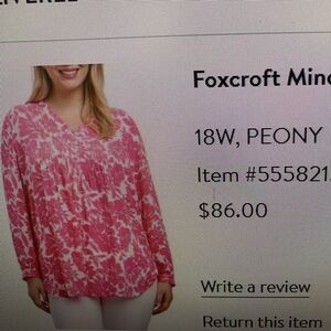 Foxcroft Pink Floral Blouse